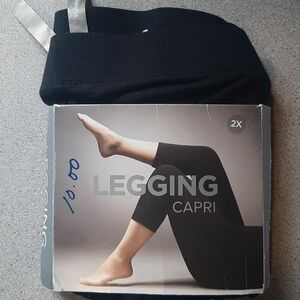 New Penningtons Capri Leggings Black Women's 2X